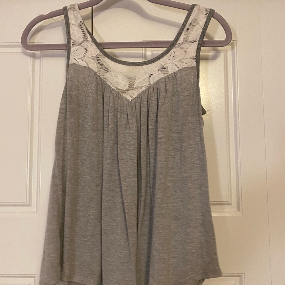 Lace gray tank